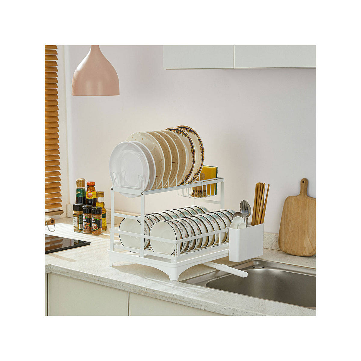 ARHAT ORGANIZERS White 2-Tier Dish Rack