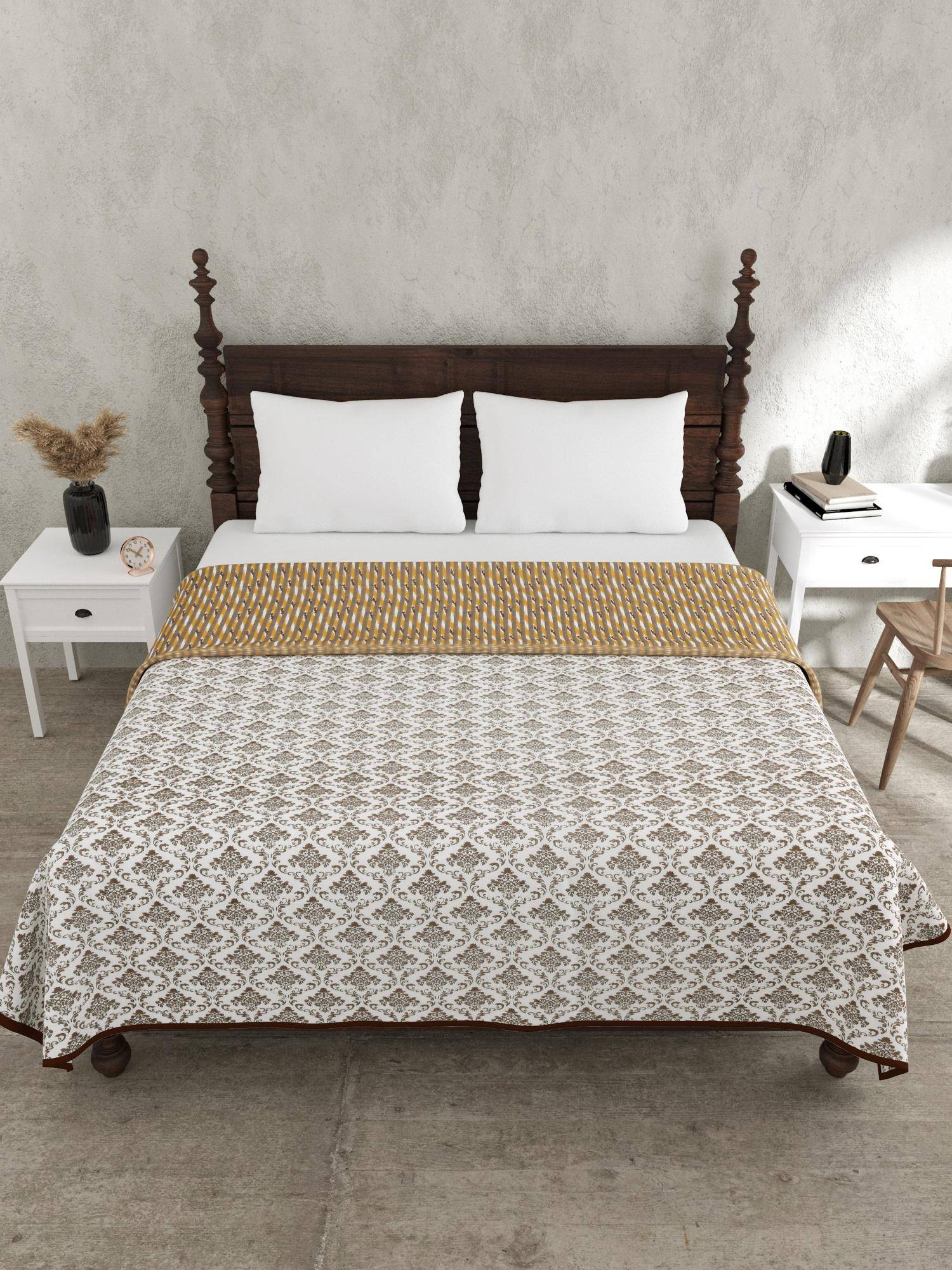 JAIPUR FABRIC Ethnic Brown Double Bed Dohar Blanket (Double)