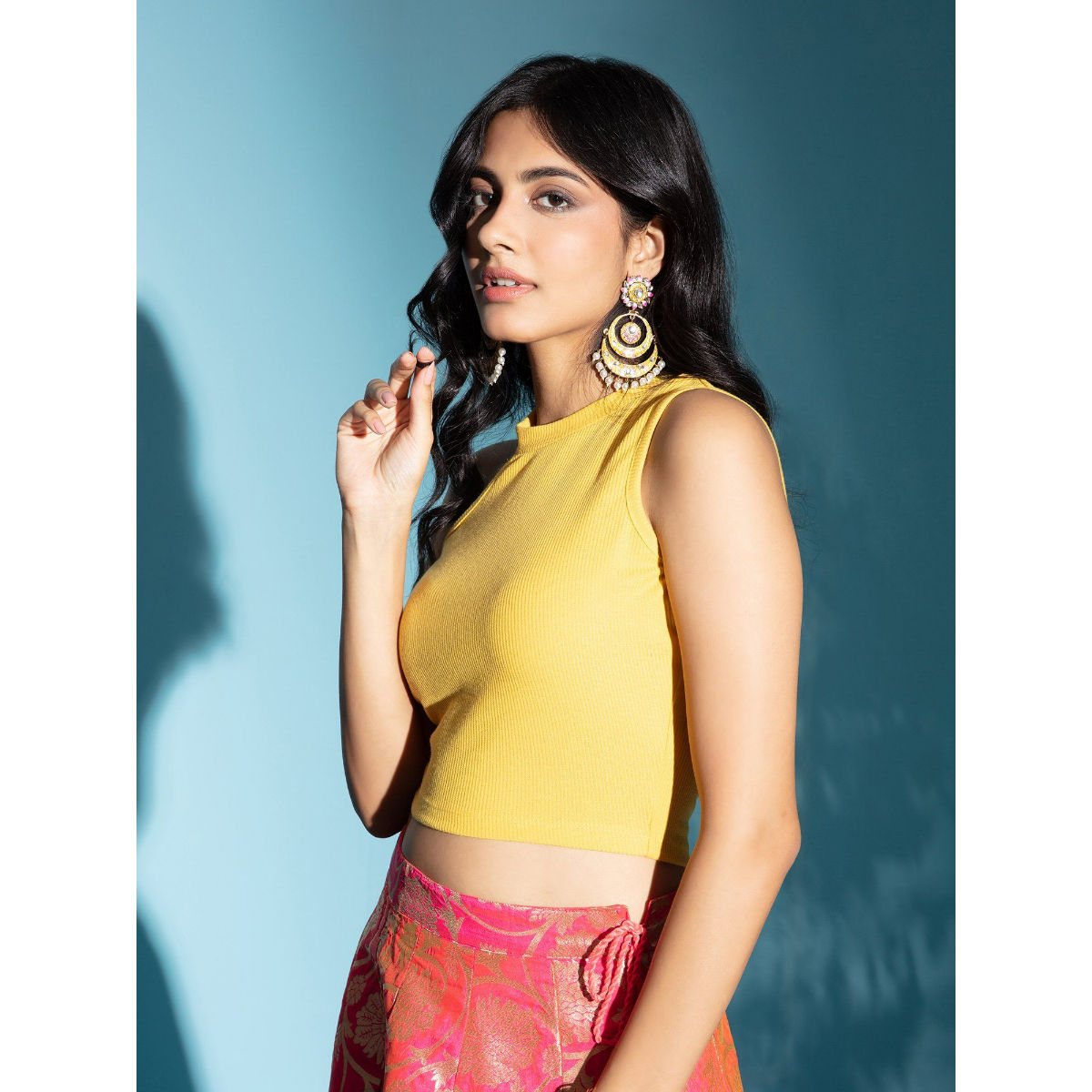 Gajra Gang by Nykaa Fashion Keep it short Yellow Knit Crop top Buy
