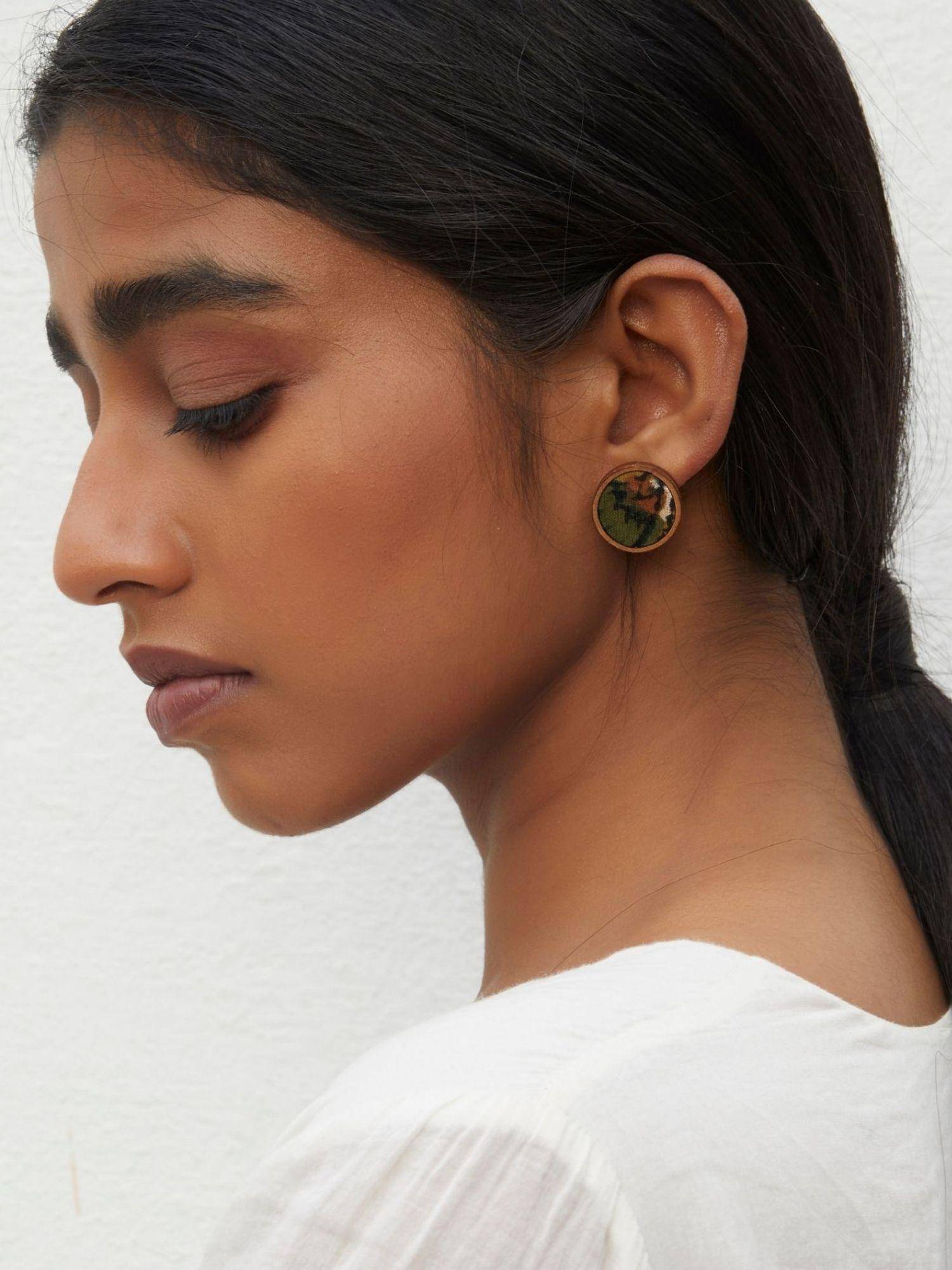 WHE Kalamkari Print Repurposed Fabric and Wood Studs