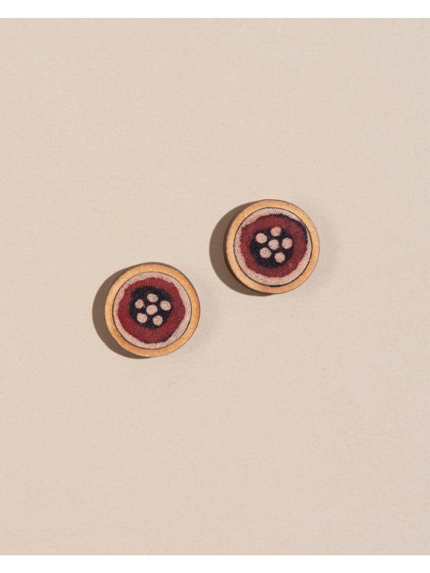 WHE Red and Black Repurposed Fabric and Wood Studs