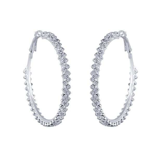 Hoop Large Size Bali Earring Stylish Round Silver Kanbali Earrings for  Girls  Women Silver