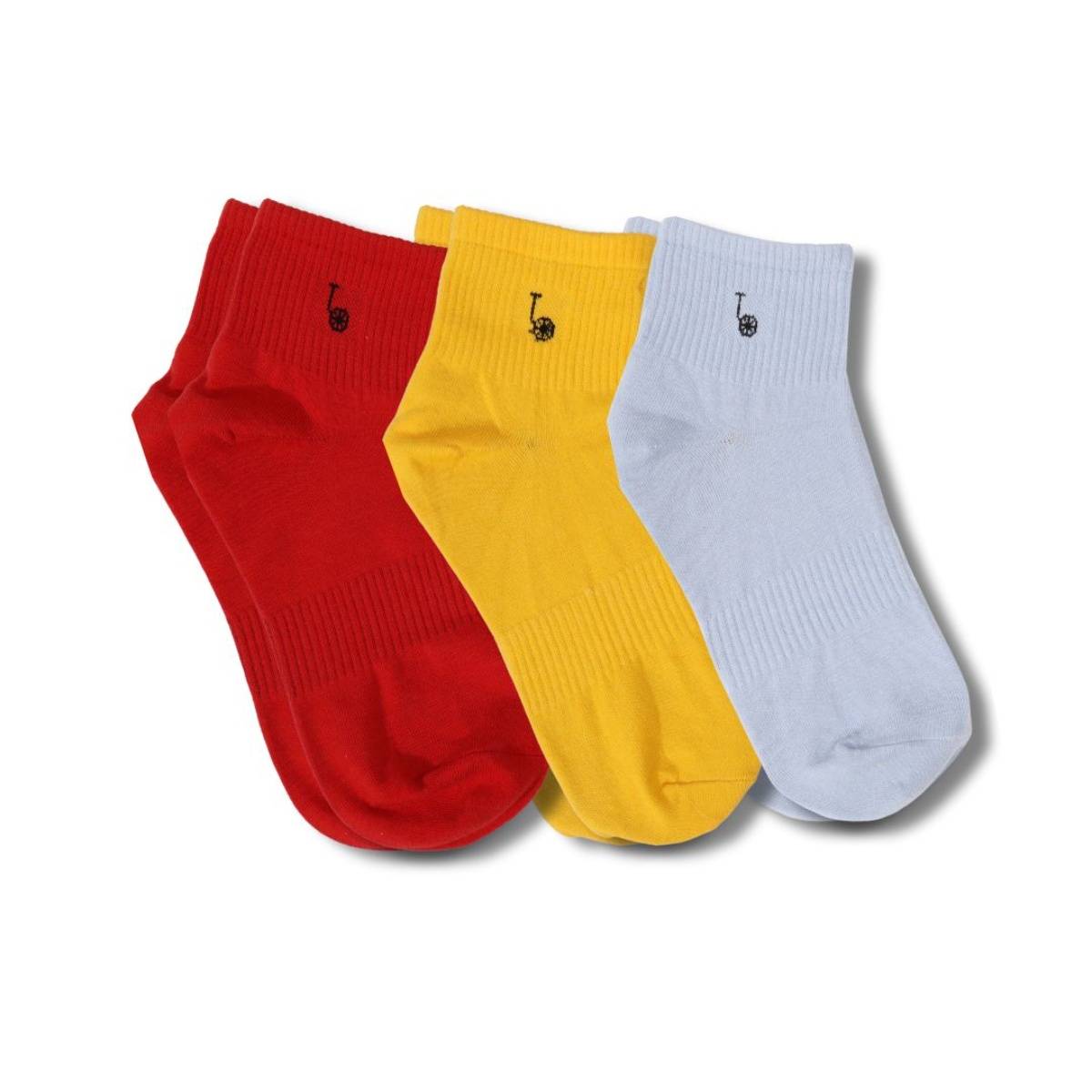 Thela Gaadi Multicolor Solid Socks (Pack of 3)