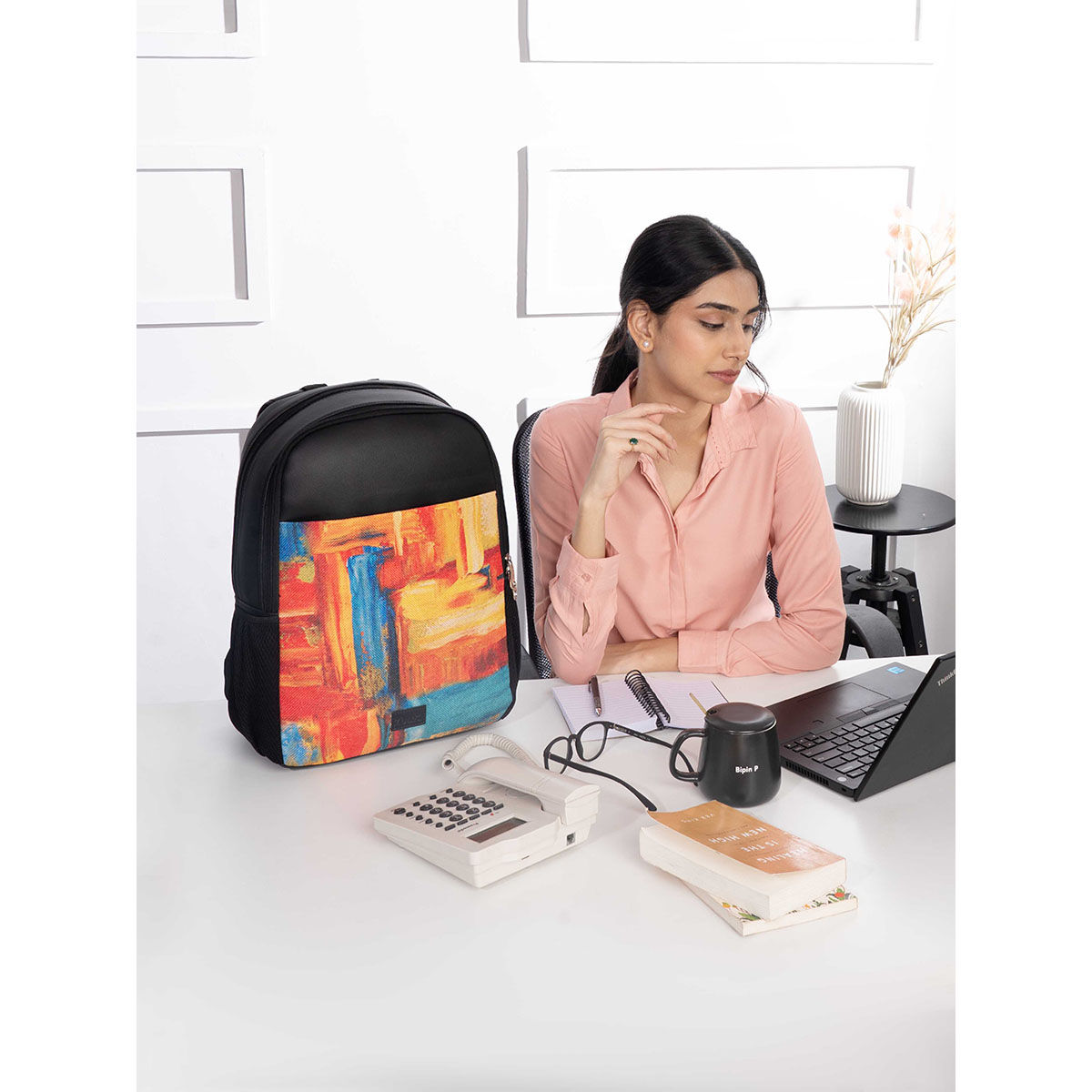 Buy Zouk Abstract Amaze Unisex Backpack Multicolor Online