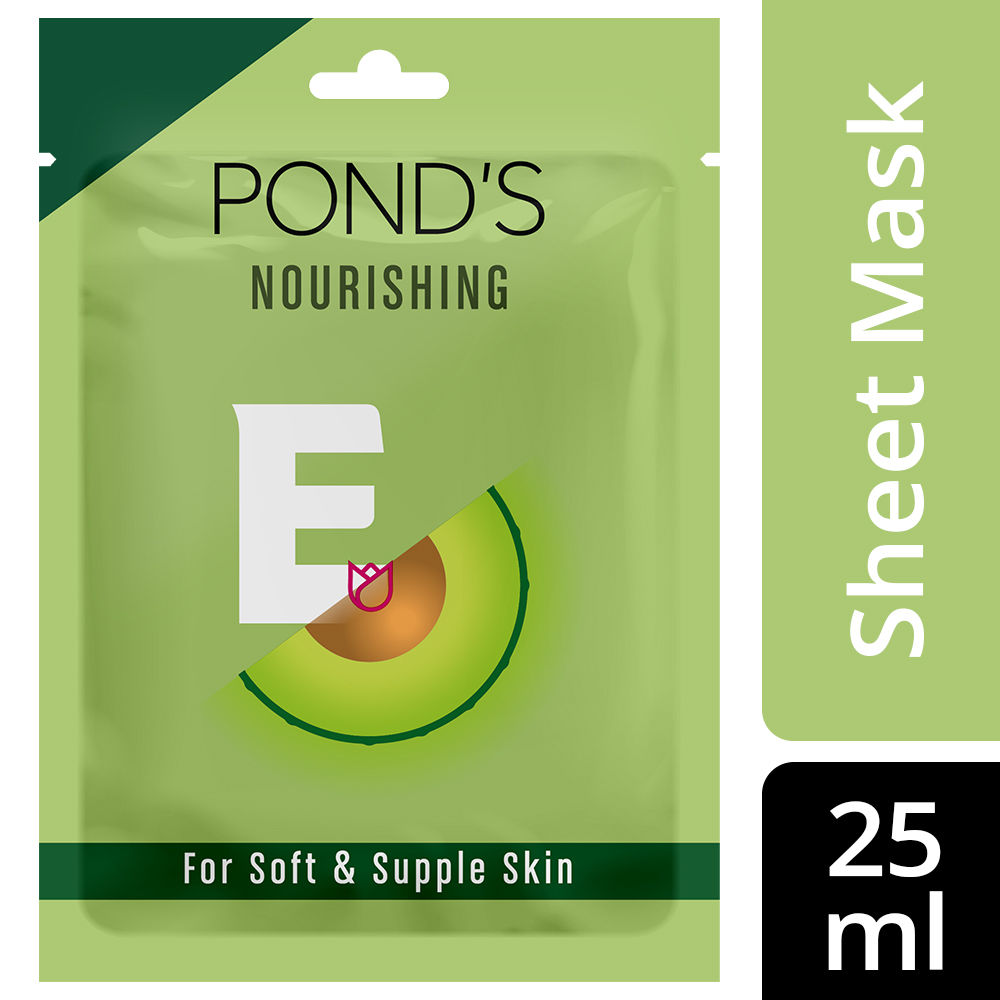 Ponds Vitamin Duo Sheet Mask Nourishing Sheet Mask With Vitamin E Avocado Extract(25ml)(Avocado)
