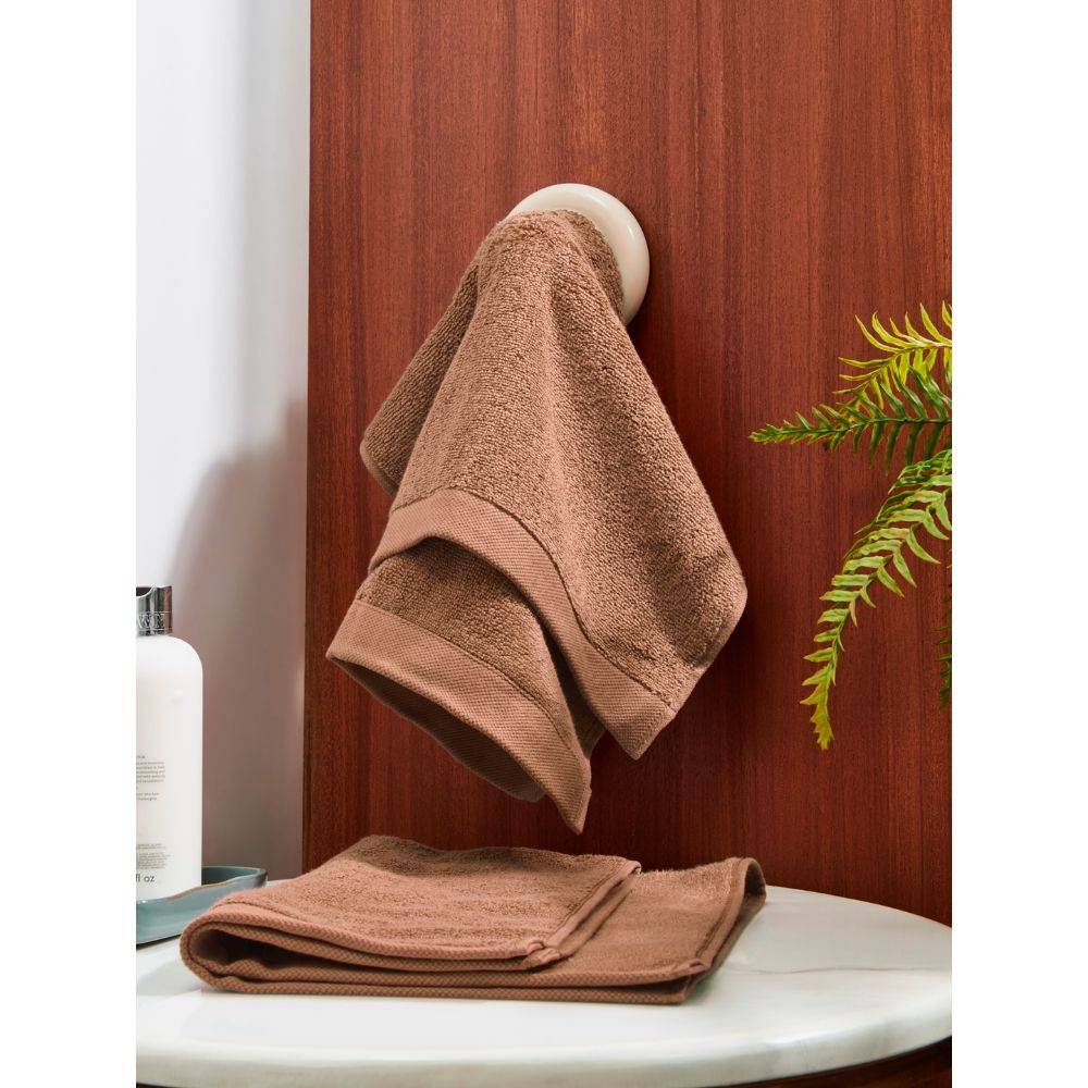 DDecor Live Beautiful, Pack Of 2 Hand Towel, 450 Gsm, Brown