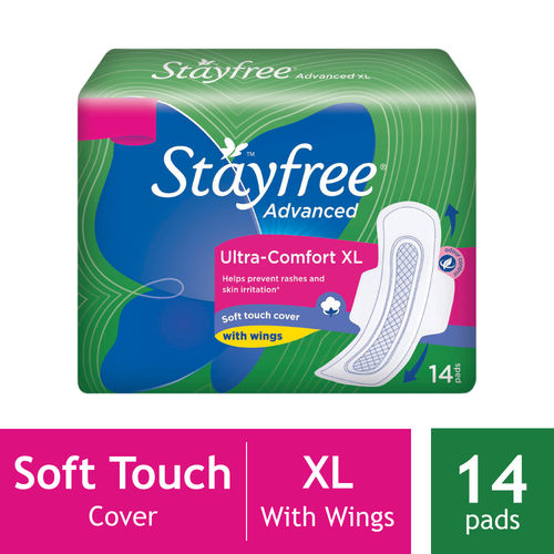 Stayfree Advanced Ultra Comfort With Wings Xl 14 Sanitary Pads Buy Stayfree Advanced Ultra Comfort With Wings Xl 14 Sanitary Pads Online At Best Price In India Nykaa