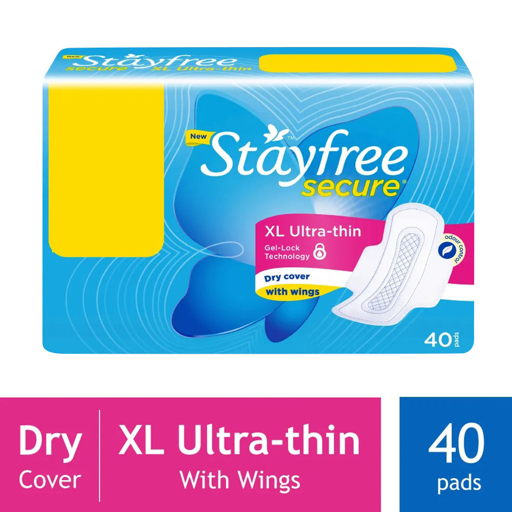 Stayfree Secure XL Ultra-Thin With Wings - 40 Pads (Save Rs.30)
