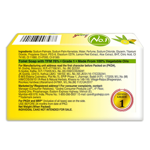 Godrej No 1 Lime Aloe Vera Soap Pack Of 4 Promo Pack At