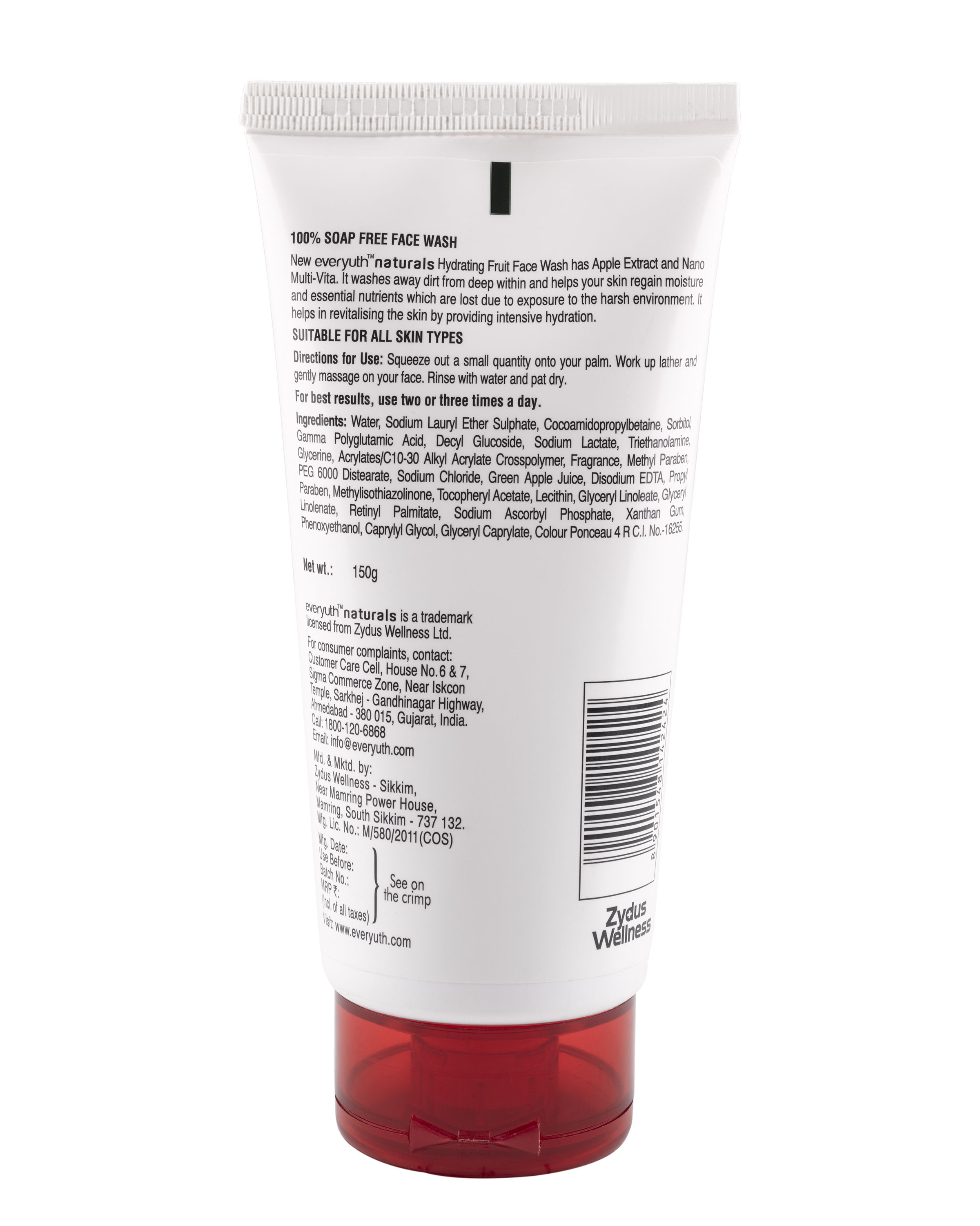 everyuth naturals moisturizing fruit face wash