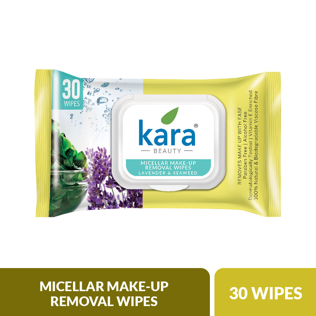 Kara Make-Up Removal Wipes With Seaweed & Lavender - 30 Wipes