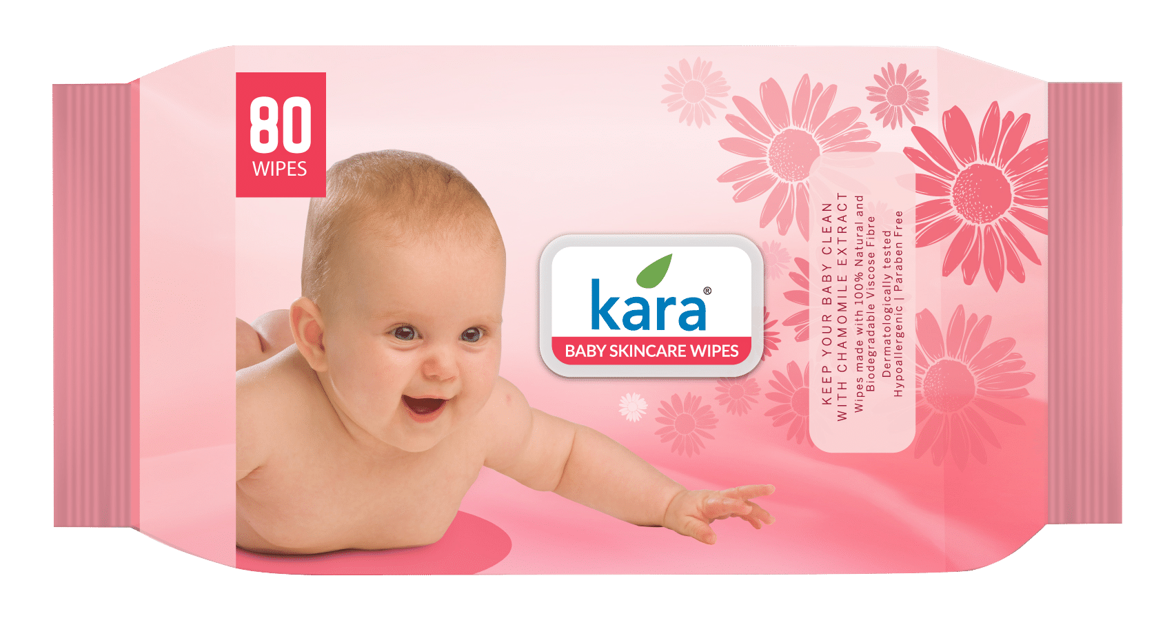 Kara Baby Skincare Wipes - 80 wipes