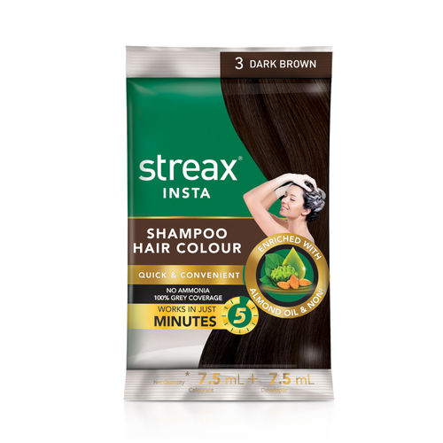 Streax Insta Shampoo Hair Colour Dark Brown 3 Buy Streax Insta Shampoo Hair Colour Dark Brown 3 Online At Best Price In India Nykaa
