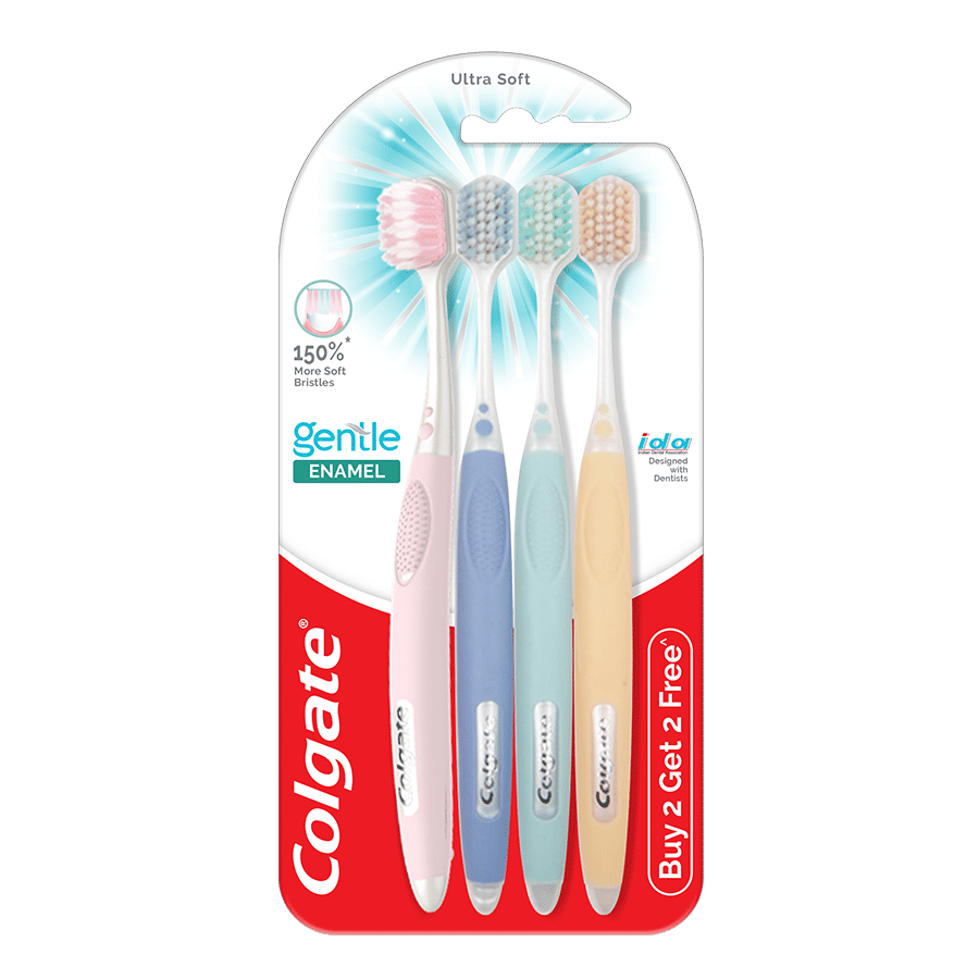 bristles of a toothbrush