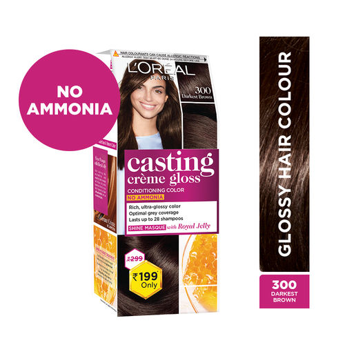 L Oreal Paris Casting Creme Gloss Hair Colour Mini 300 Darkest Brown Buy L Oreal Paris Casting Creme Gloss Hair Colour Mini 300 Darkest Brown Online At Best Price In India Nykaa