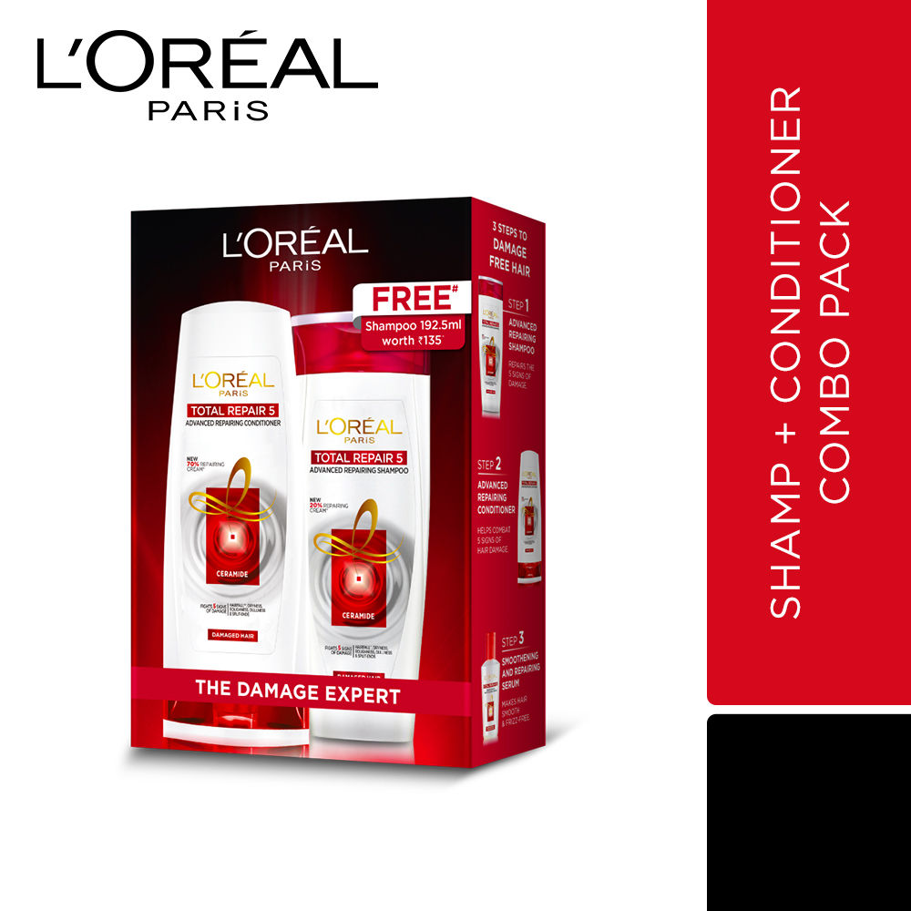 L Oreal Paris Total Repair 5 Rapid Reviver Conditioner With Shampoo 192 5 Ml Free Buy L Oreal Paris Total Repair 5 Rapid Reviver Conditioner With Shampoo 192 5 Ml Free Online At Best Price In