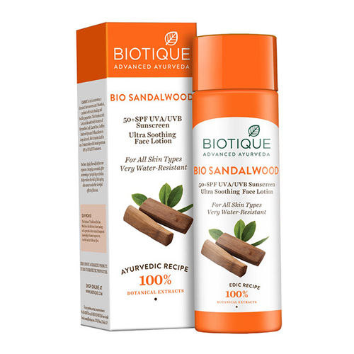 Biotique Bio Sandalwood Ultra Soothing Face Lotion 50 Spf Uva Uvb Sunscreen Buy Biotique Bio Sandalwood Ultra Soothing Face Lotion 50 Spf Uva Uvb Sunscreen Online At Best Price In India Nykaa