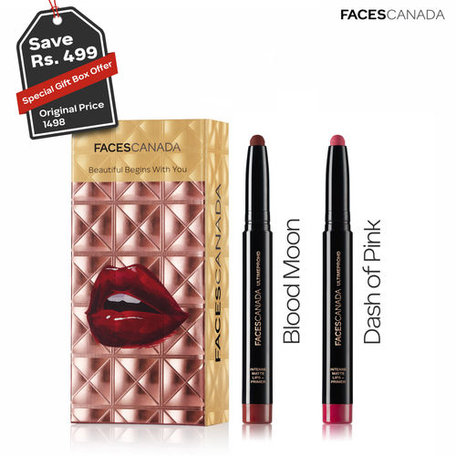 Faces Canada Hd Lipstick Duo Gift Box Dash Of Pink Bloodmoon Buy Faces Canada Hd Lipstick Duo Gift Box Dash Of Pink Bloodmoon Online At Best Price In India Nykaa