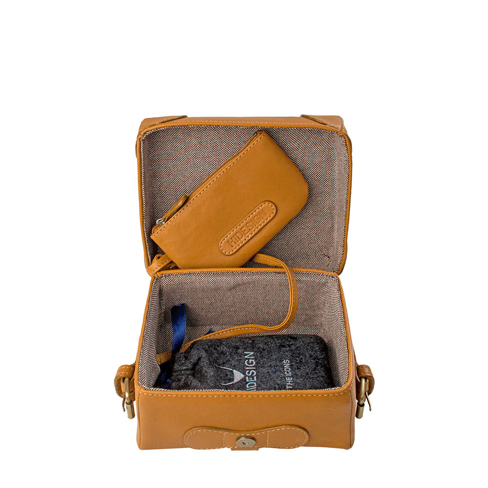 Buy Hidesign Small Boxy Tan Cross Body Online