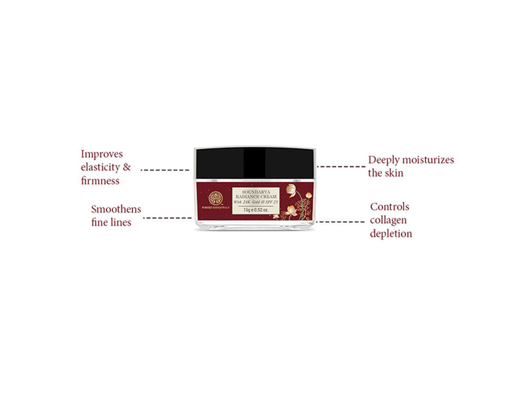 forest essentials soundarya radiance cream with 24k gold and spf25