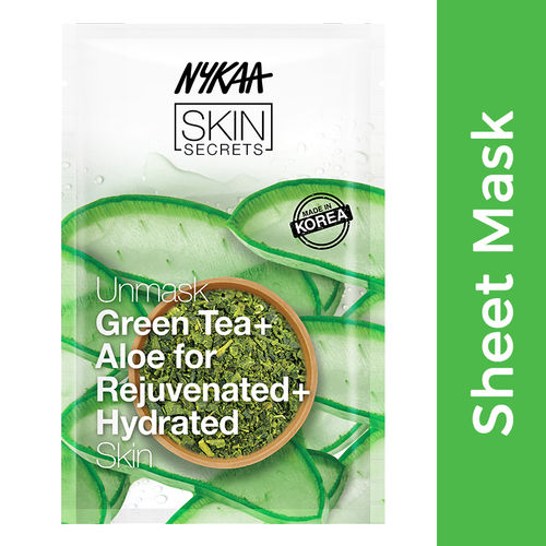 Nykaa Skin Secrets Green Tea Aloe Vera Sheet Mask Buy Nykaa Skin Secrets Green Tea Aloe Vera Sheet Mask Online At Best Price In India Nykaa One of the most treasured beauty secrets of geisha, camellia seed oil extracts improve the elasticity of the skin and impart intense nourishment. nykaa skin secrets green tea aloe vera sheet mask