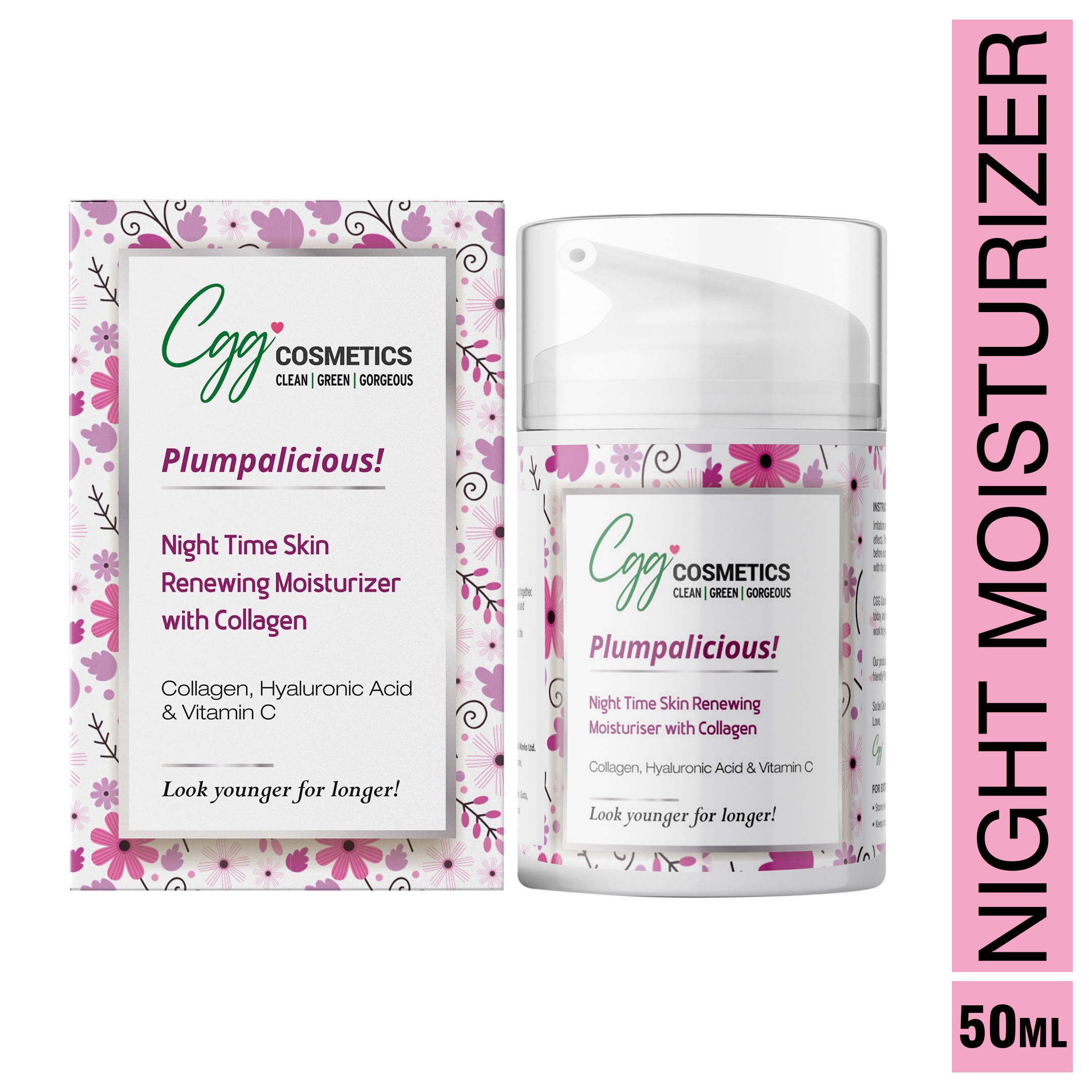 Cgg Cosmetics Collagen Hyaluronic Acid Vitamin C Night Time Renewing Skin Moisturizer Buy Cgg Cosmetics Collagen Hyaluronic Acid Vitamin C Night Time Renewing Skin Moisturizer Online At Best Price In