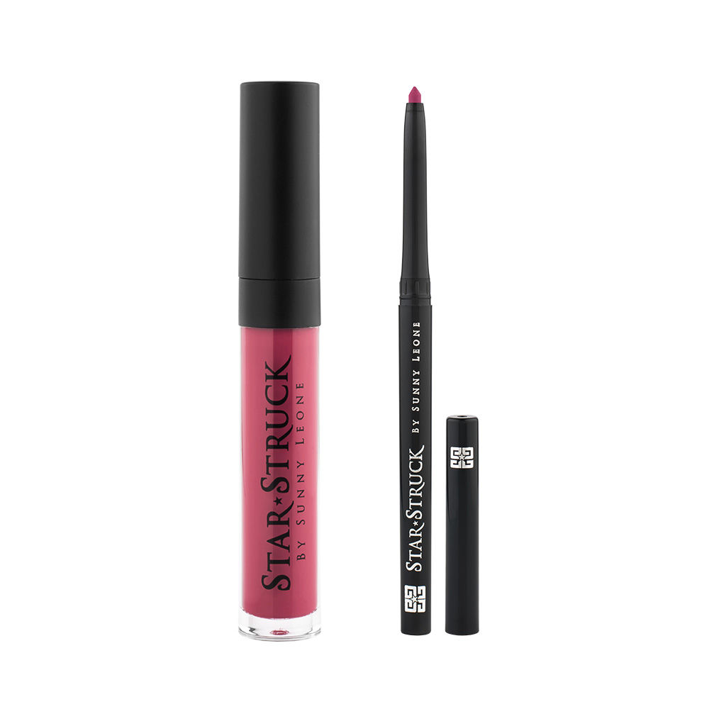 Star Struck Kiss Me Pink 2 Piece Lip Kit (Liquid Lip Color, Longwear Lip Liner)