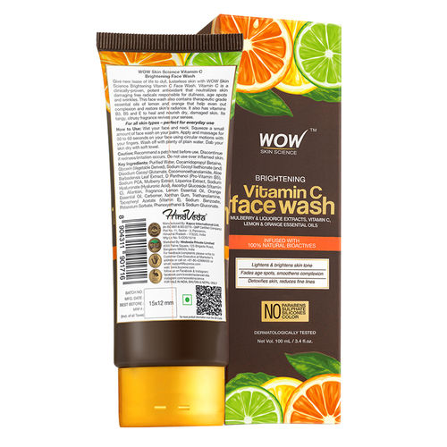 Wow Skin Science Brightening Vitamin C Face Wash Buy Wow Skin Science Brightening Vitamin C Face Wash Online At Best Price In India Nykaaman