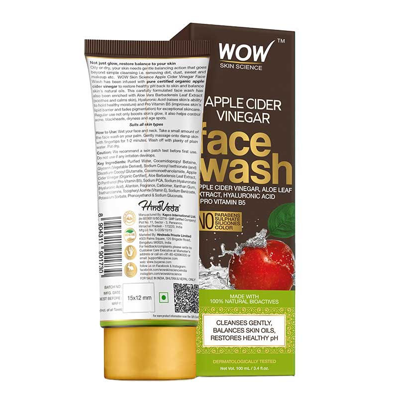 wow skin apple cider face wash