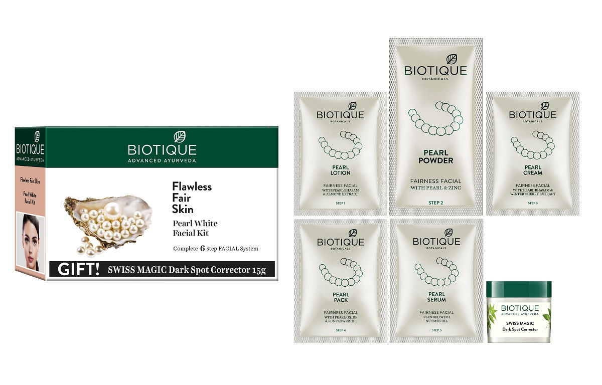 Biotique Pearl White Facial Kit with Free Gift Dark Spot Corrector