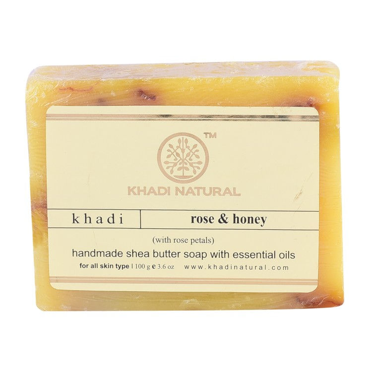 Khadi Natural Rose & Honey Soap With Shea Butter