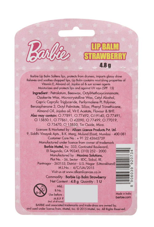 Buy Barbie Lip Balm Strawberry SPF 15 with Free Nail Polish Online
