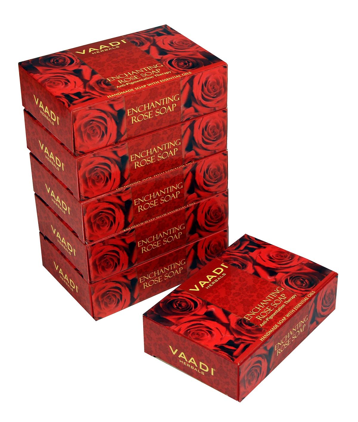 Vaadi Herbals Super Value Pack Of 6 Enchanting Rose Soaps