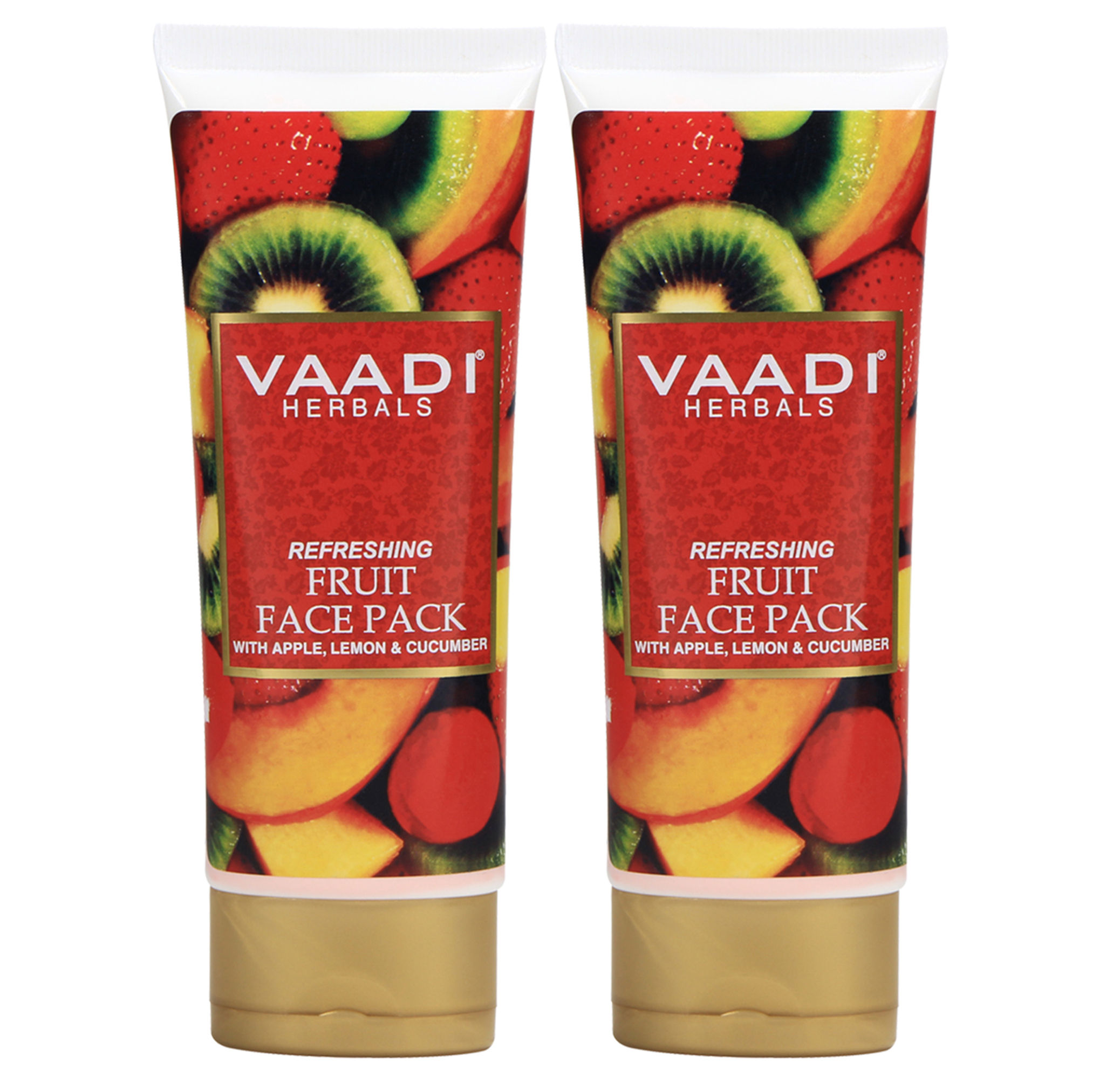 Vaadi Herbal Value Pack of 2 Refreshing Fruit Pack with Apple, Lemon & Cucumber