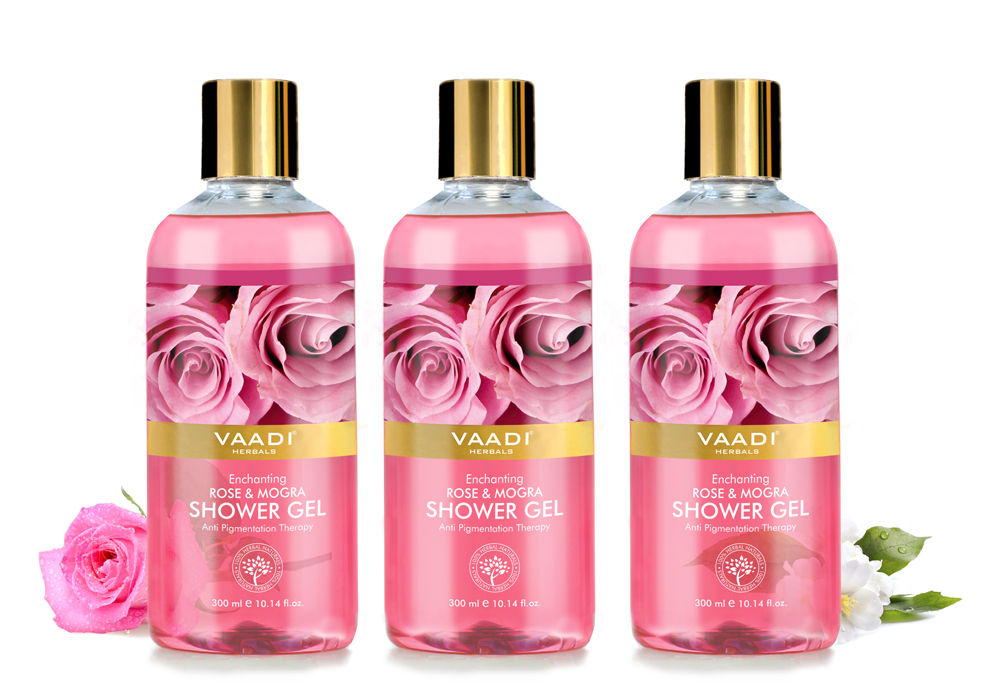 Vaadi Herbals Enchanting Rose & Mogra Shower Gel (Pack of 3)