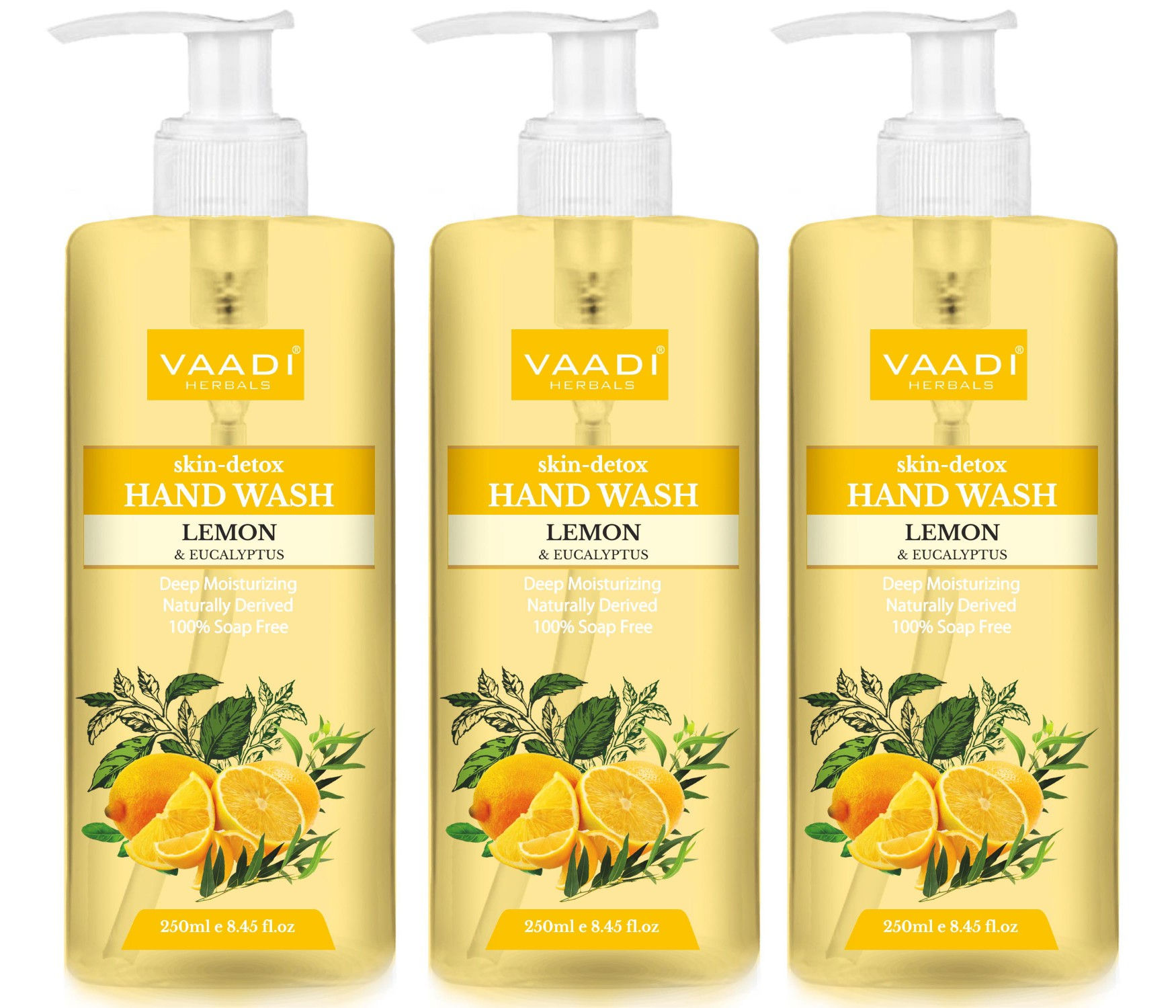 Vaadi Herbals Skin - Detox Lemon & Eucalyptus Hand Wash - Pack of 3