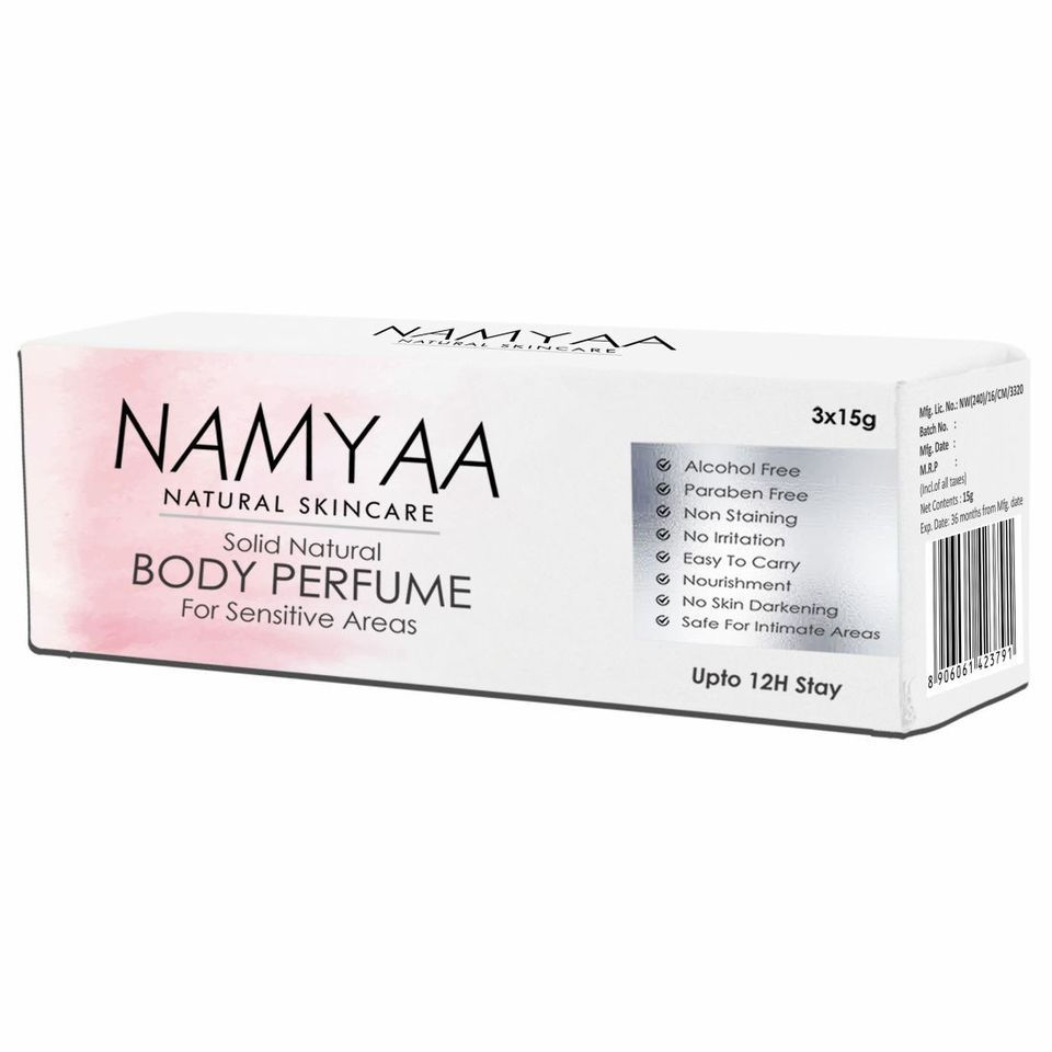 Namyaa Solid Natural Body Perfume for Sensitive Areas - Pack of 3