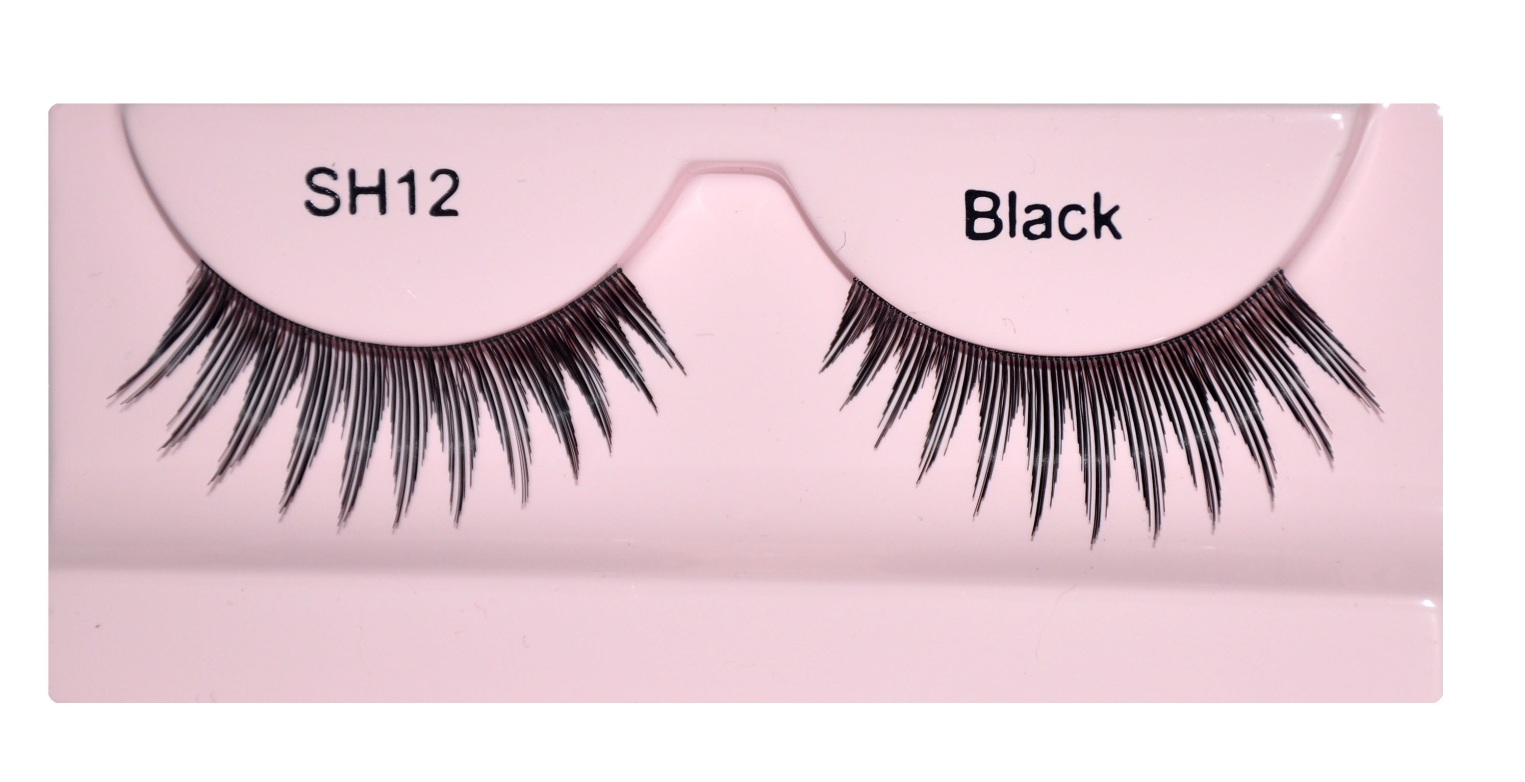 GlamGals Stylish Black Soft, Thick, Reusable, Human Hair, False Eye Lashes.( SH12)