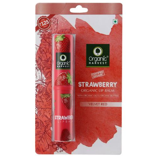 Organic Harvest Strawberry Lip Balm Velvet Red Buy Organic Harvest Strawberry Lip Balm Velvet Red Online At Best Price In India Nykaa