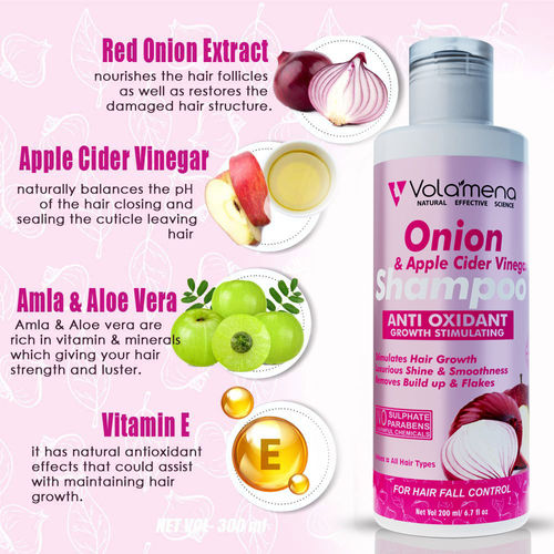 Volamena Onion & Apple Cider Vinegar Shampoo: Buy Volamena Onion & Apple  Cider Vinegar Shampoo Online at Best Price in India | Nykaa