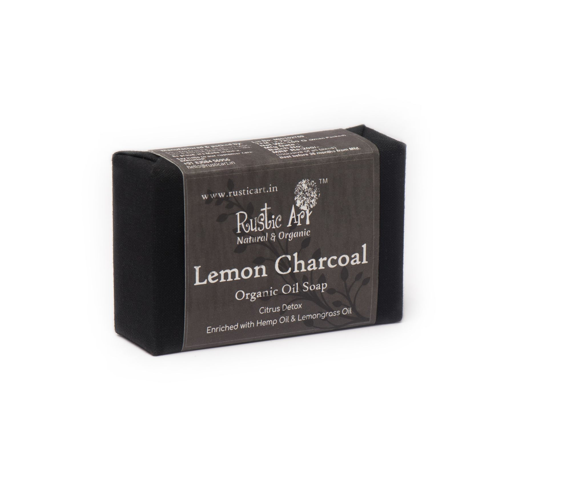 Rustic Art Organic Lemon Charcoal Soap