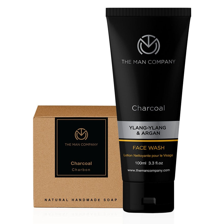 The Man Company Charcoal Refresher Charcoal Face Wash And Charcoal Soap Bar