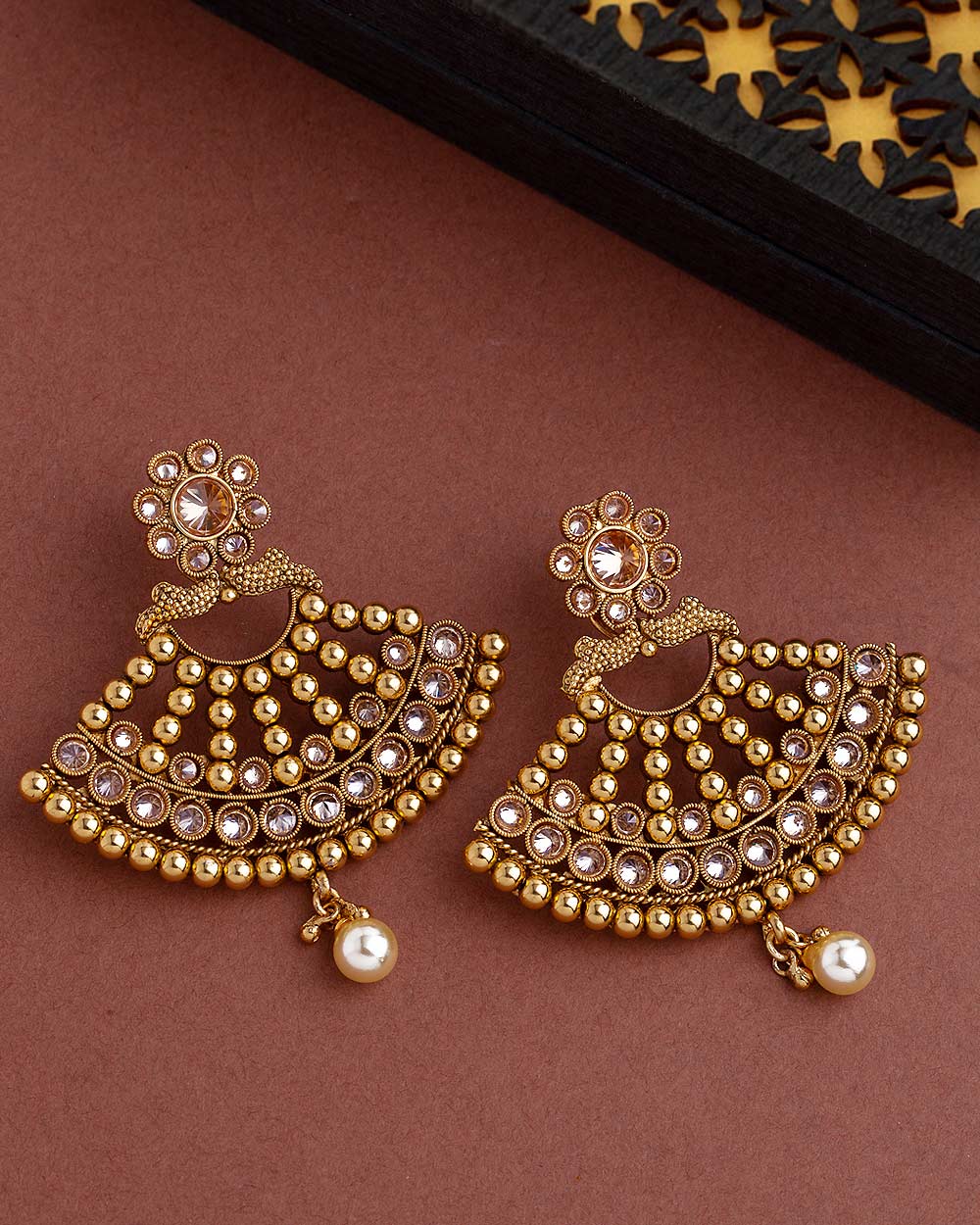 beaded floral earrings