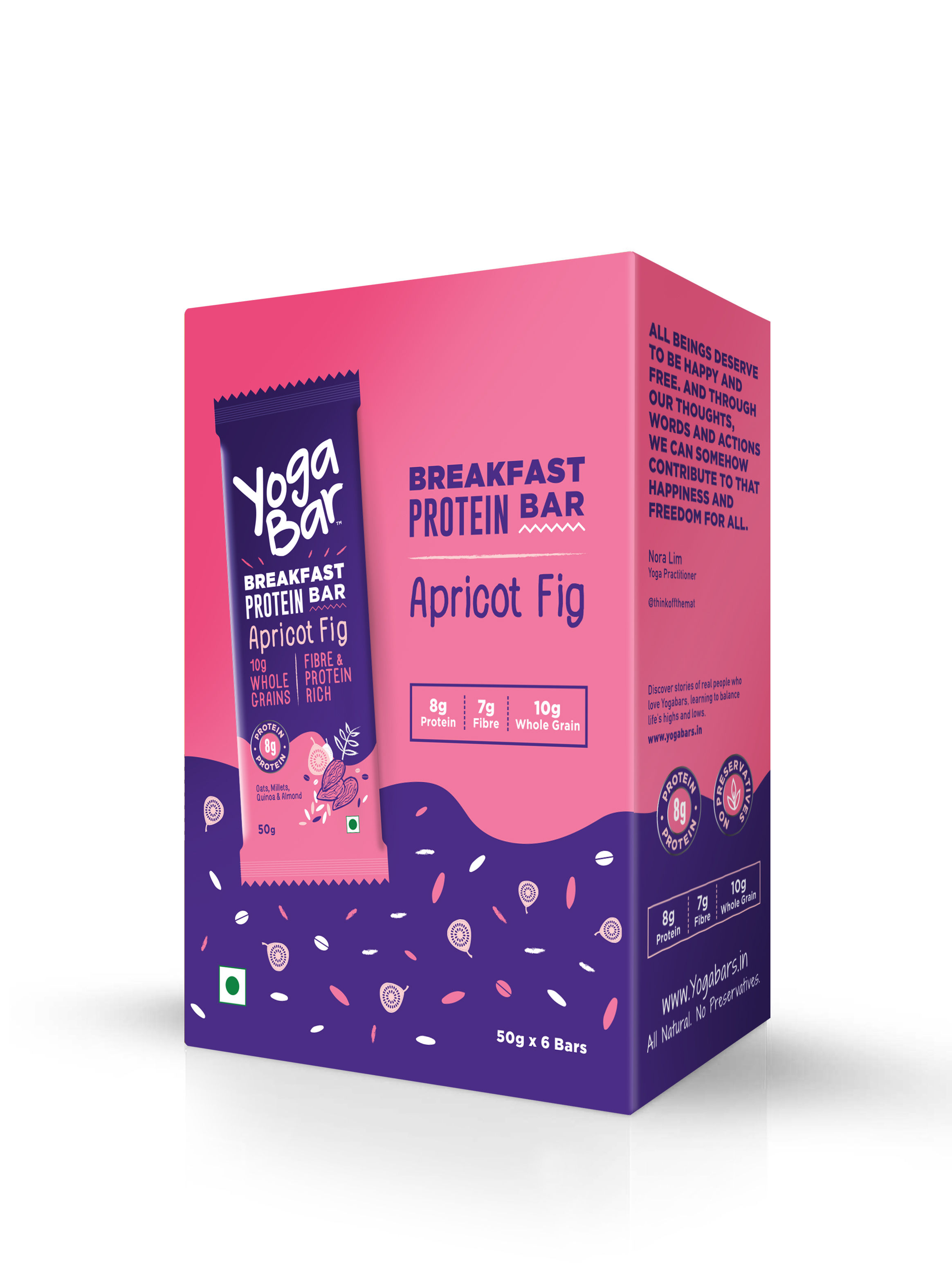 Yogabar Breakfast Bar - Apricot Fig Pack Of 6