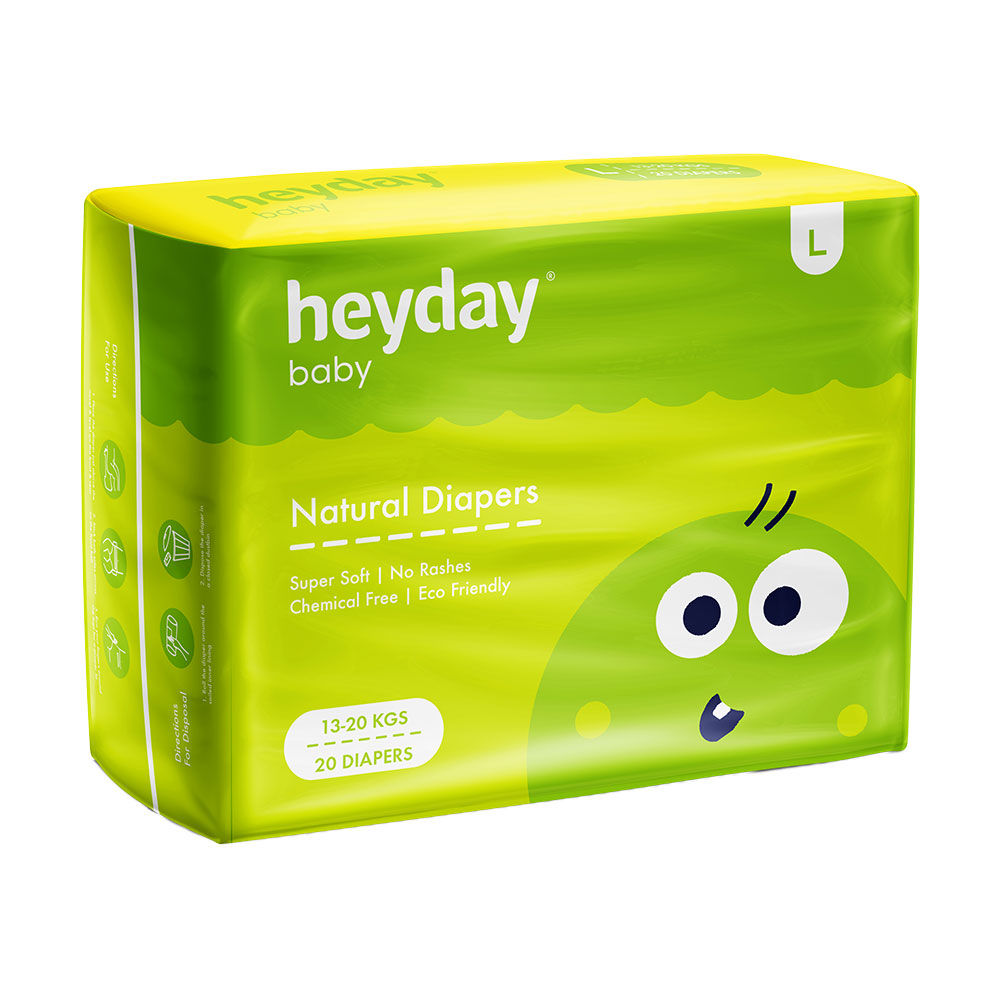 Heyday Natural & Organic Baby Diapers Large - 20 Pcs