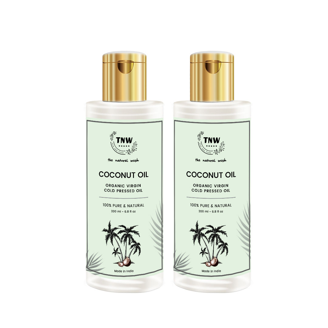 TNW The Natural Wash Cold Pressed Virgin Coconut Oil for Skin Hair and Body Massage Pack of 2