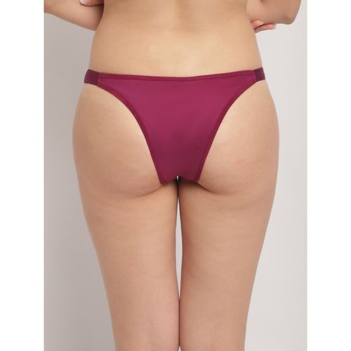 Buy Erotissch Women Purple Self-Design Thongs Briefs online