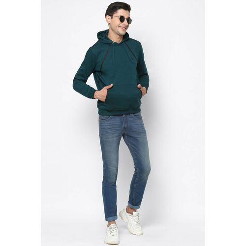 Buy Allen Solly Men Solid Green Sweatshirt Online