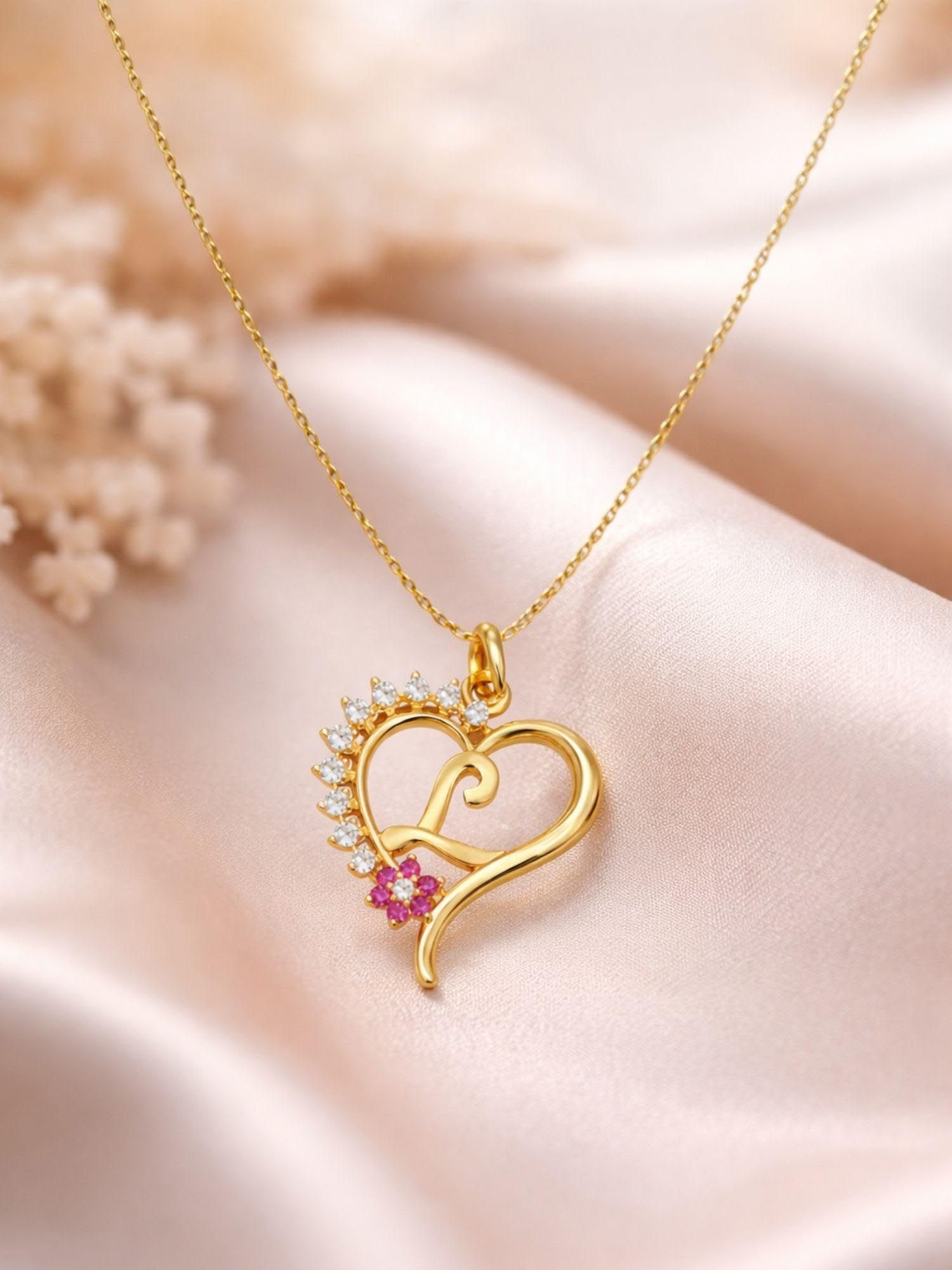 Buy Digital Dress Room Women L Letter Heart Initial Pink-White