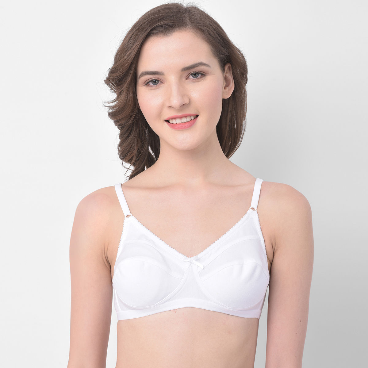 Buy Clovia Cotton Spandex Solid Non-Padded Full Cup Wire Free Everyday Bra  - Black online